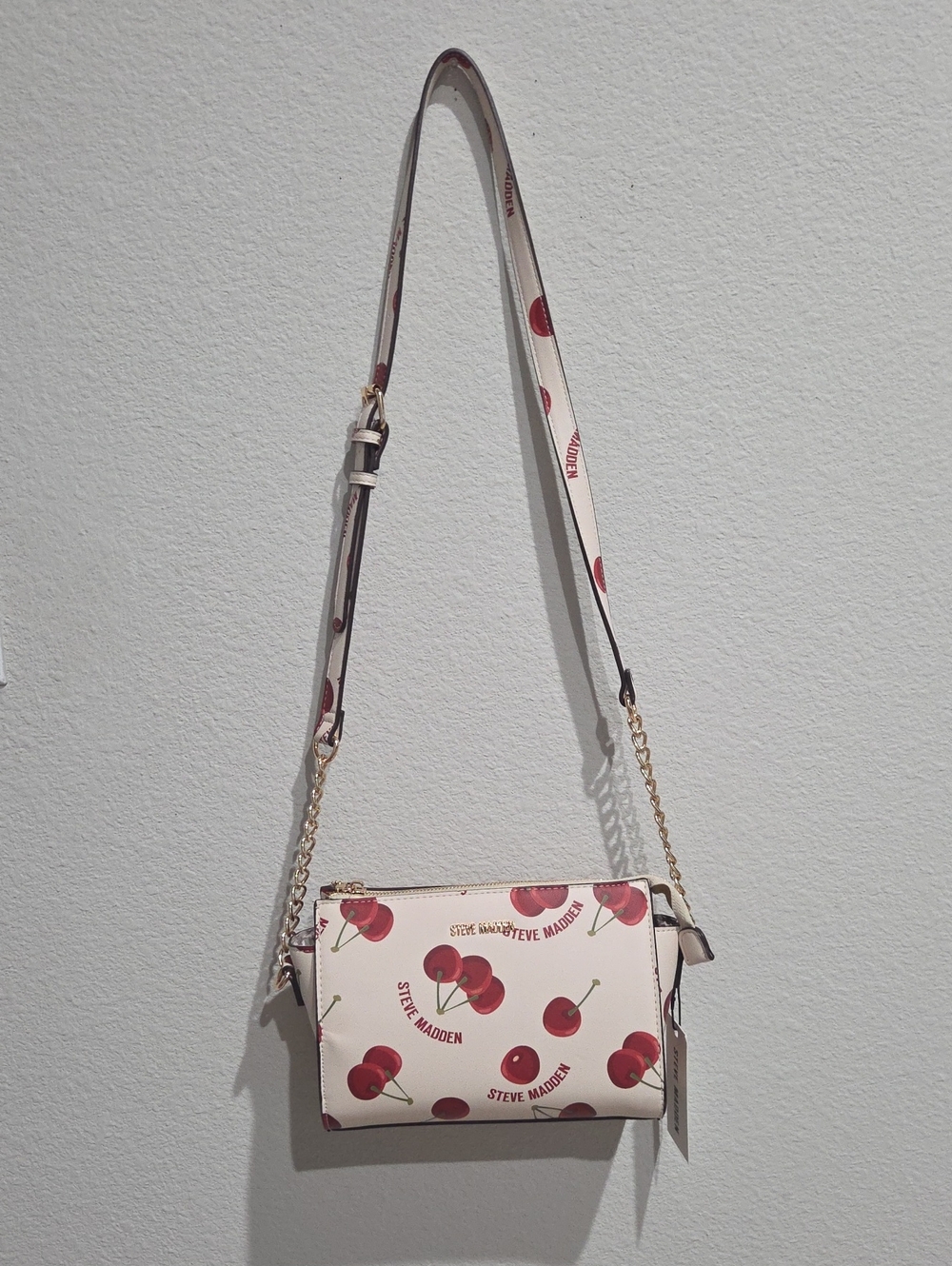 Steve Madden Cream Crossbody with Cherry Print NWT